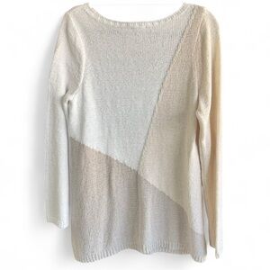 J. Jill Cream & White Colorblock Crewneck Sweater